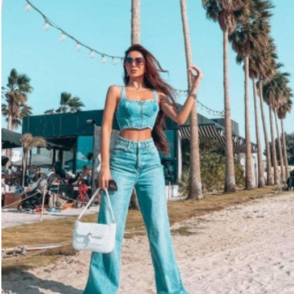 lee x h&m wide ultra high waist jeans